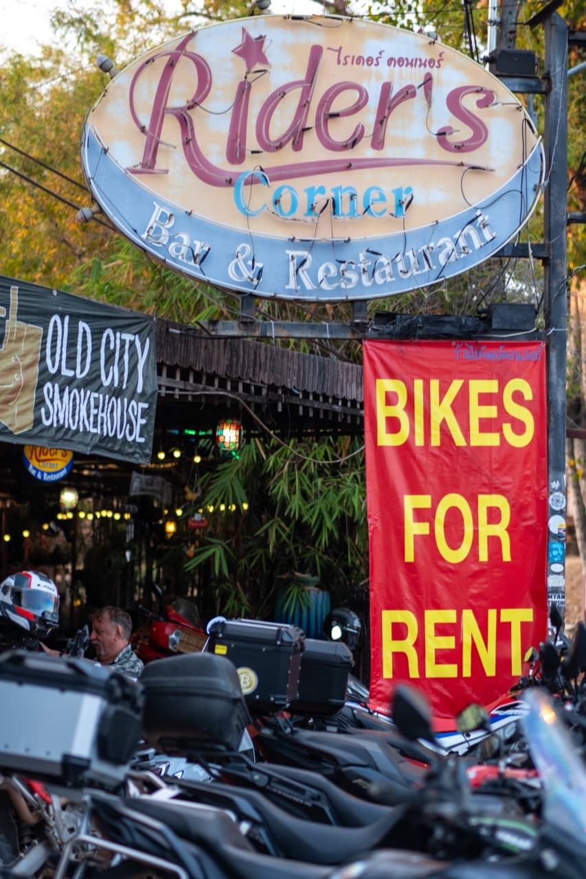 Riders Corner — dirt bike rental and tour base in the heart of Chiang Mai