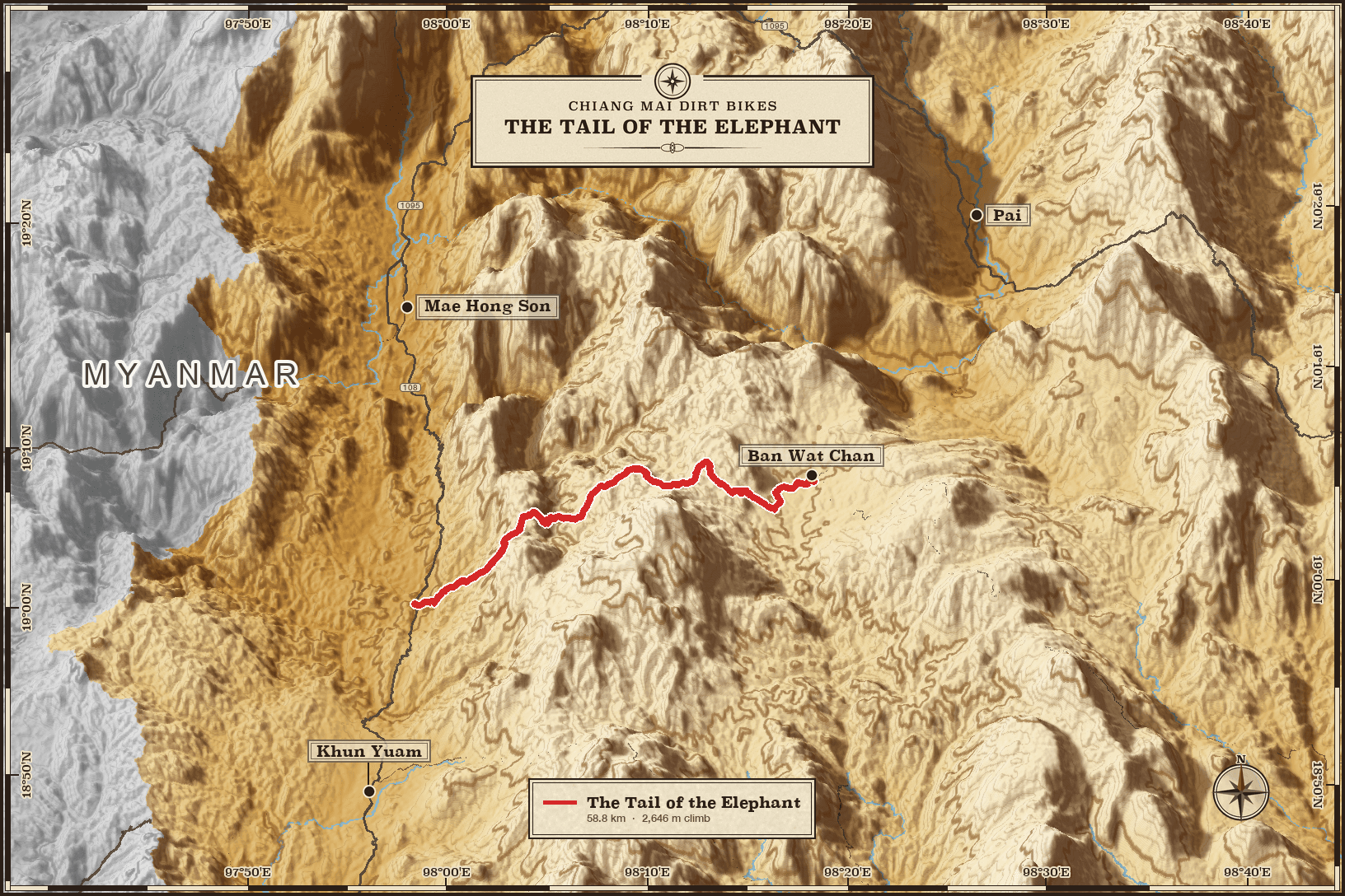 The Tail of the Elephant printed map
