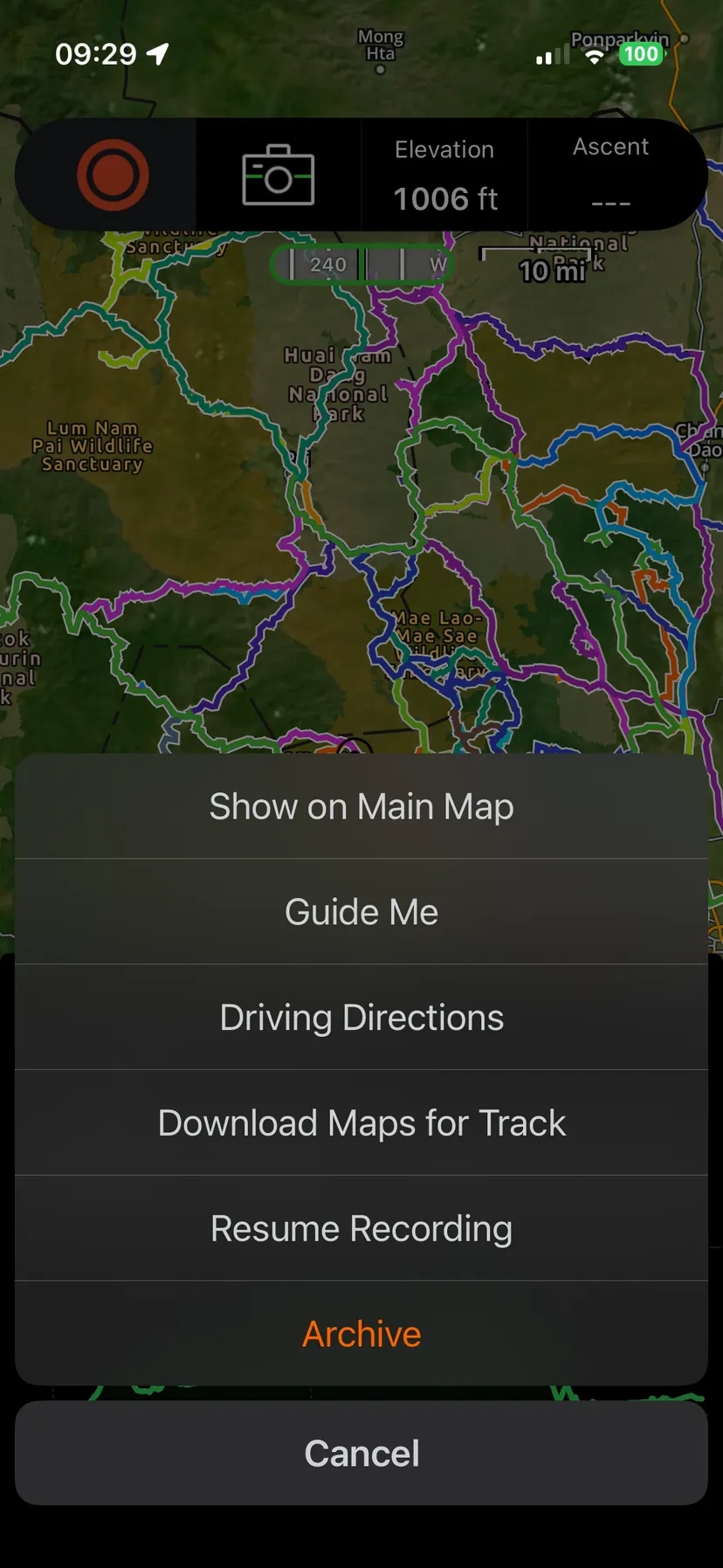 Open the track and start guidance