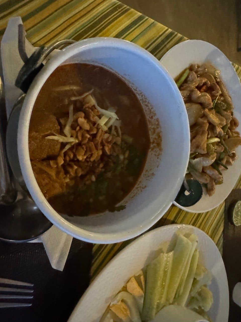 Northern Thai curry with peanuts and ginger.